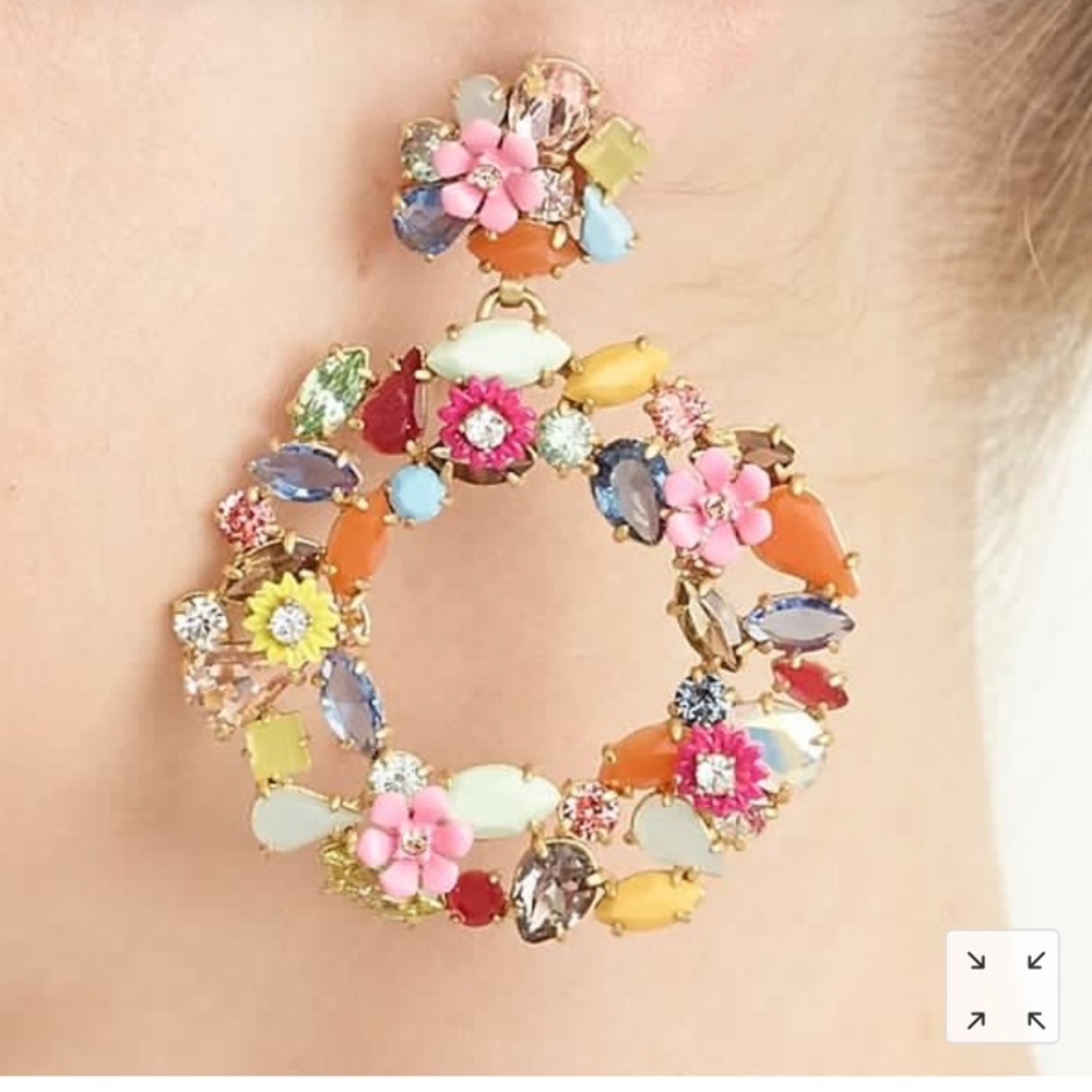 NWT colorful floral hoop earring from J. Crew